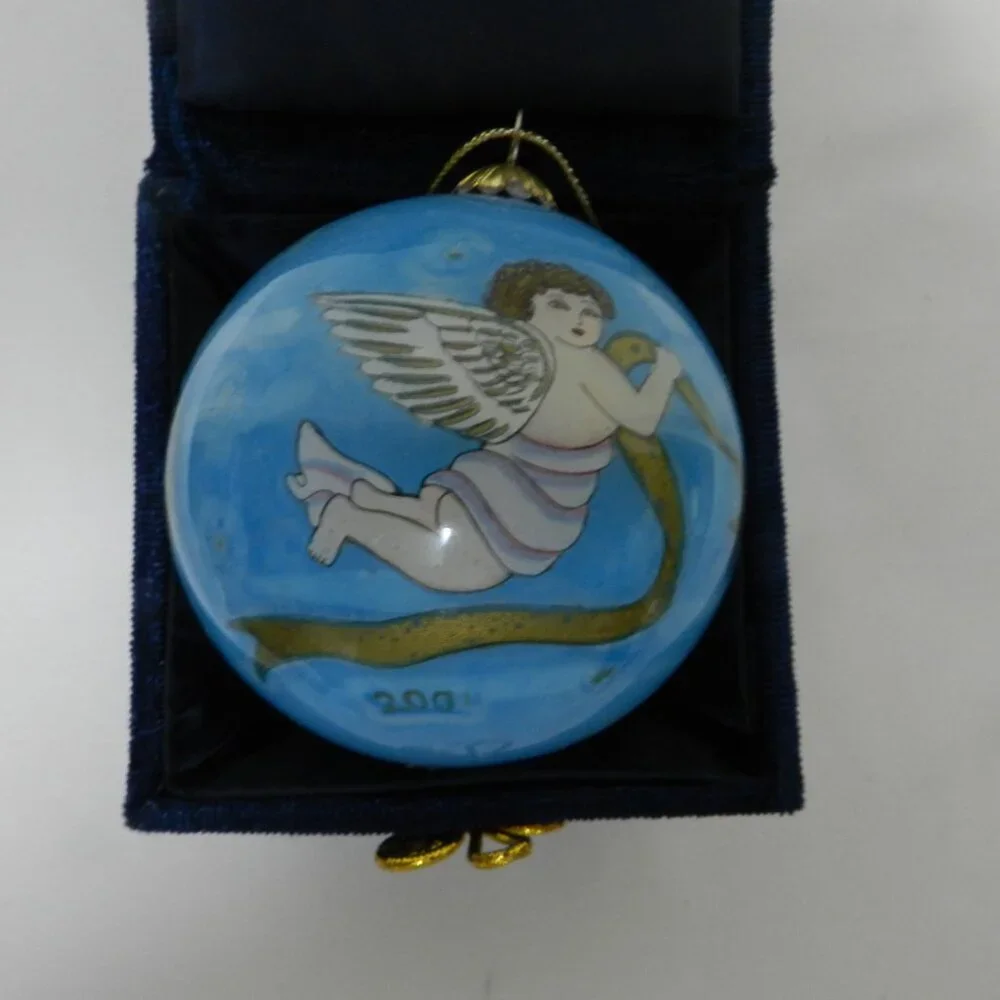 Li Bien Vintage 2001 Christmas Ornament Noel Angel blown glass Holidays w/ Box